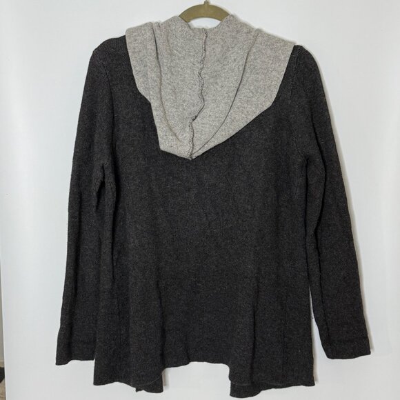 Bendetta B Merino Wool Cashmere Blend Gray Color Block Hooded Cardigan Medium - Picture 8 of 8